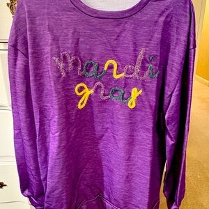 New Women’s purple Mardi Gras sweatshirt XL